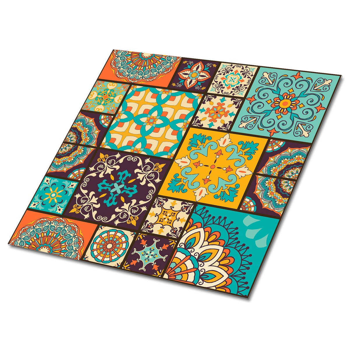 FLIESENAUFKLEBER 9 Stück 30x30 cm selbstklebend Patchwork - Multicolor, Textil (30/1.6/30cm) - TULUP