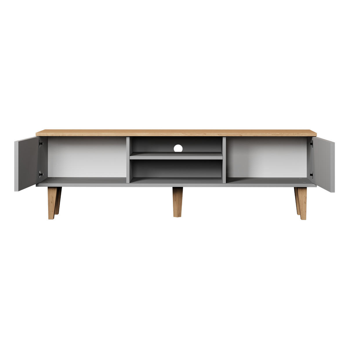TV STOLÍK Denver Sivá - sivá, kompozitné drevo (35/47/160cm) - Petits-meubles