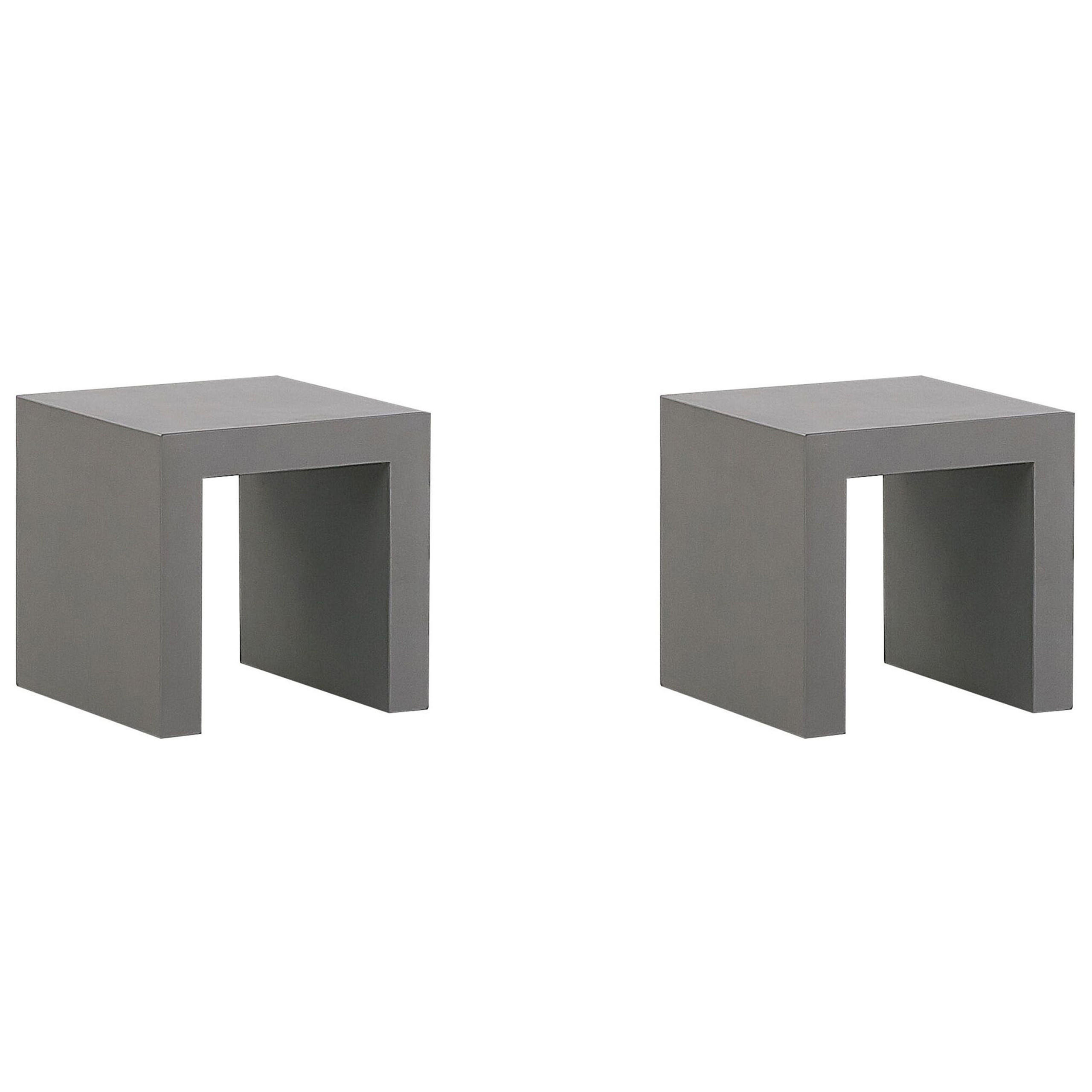 VRTNA STOLICA set od 2 beton sivi Taranto - siva, kamen (40/40/40cm) - Beliani