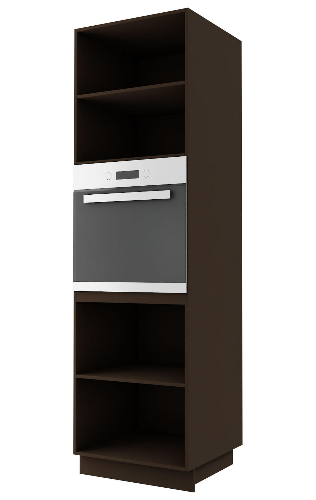 BACKOFENUMBAUSCHRANK Brerra D14/RU/2D RAL 9001 creme Hochglanz / Lava Matt 60 / 59 / 207cm - Dunkelgrau/Creme, Holz/Holzwerkstoff (60/207/59cm) - Feldmann-Wohnen