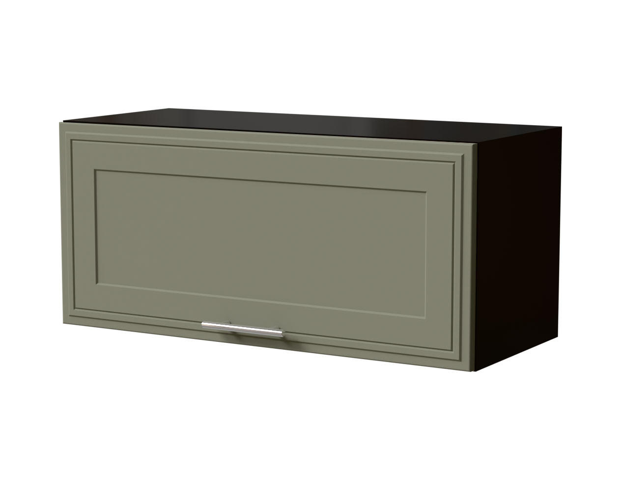 KLAPPHÄNGESCHRANK Salo W4B/80 Schwarz / Reed Green Matt 80 / 32,5 / 36cm - mit Blum Aventos Klappenbeschlag - Schwarz/Grün, Holz/Holzwerkstoff (80/36/32.5cm) - Feldmann-Wohnen