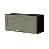 KLAPPHÄNGESCHRANK Salo W4B/80 Schwarz / Reed Green Matt 80 / 32,5 / 36cm - mit Blum Aventos Klappenbeschlag - Schwarz/Grün, Holz/Holzwerkstoff (80/36/32.5cm) - Feldmann-Wohnen