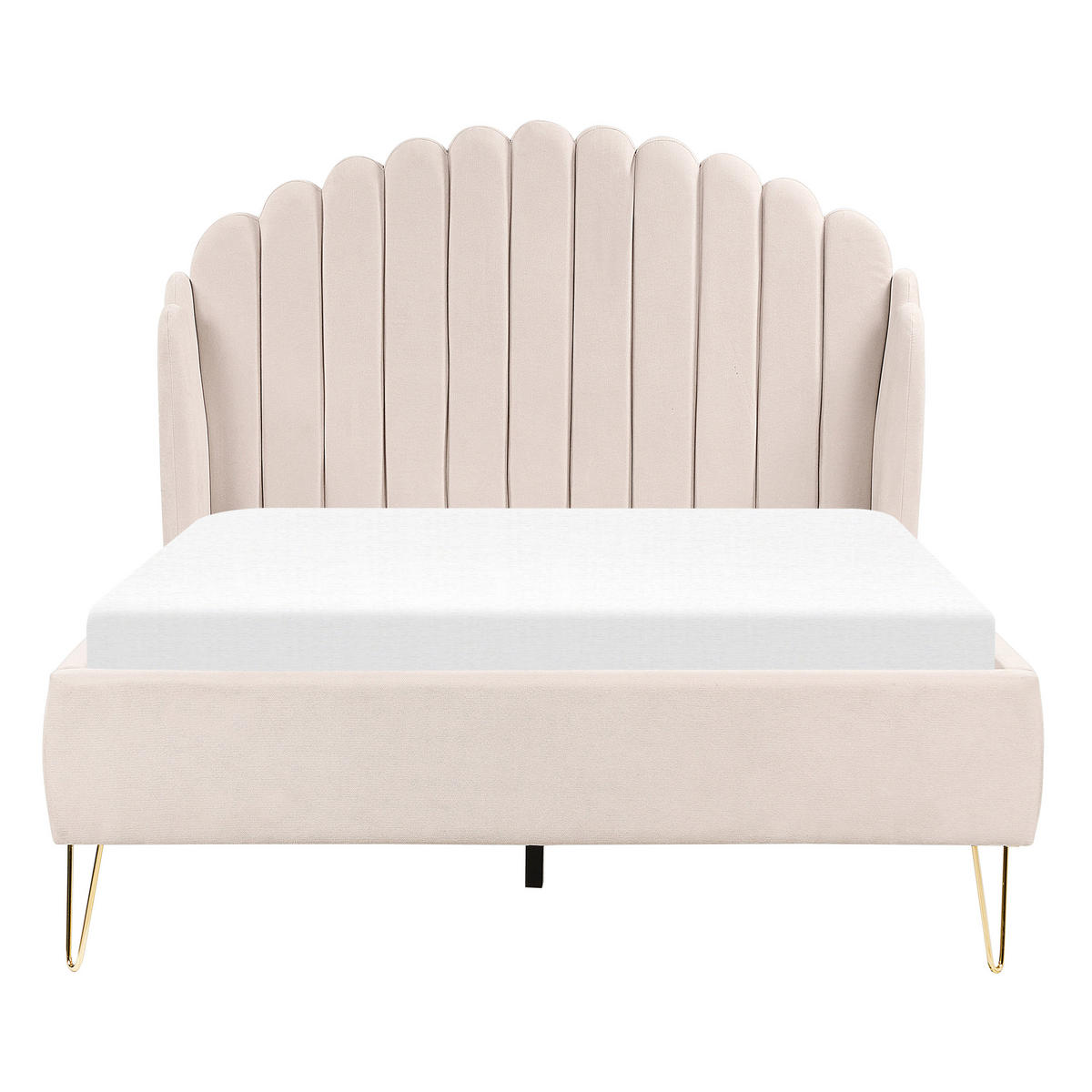 POLSTERBETT 140/200 cm Helles Beige Ambillou - Beige, Textil (140/200cm) - Beliani