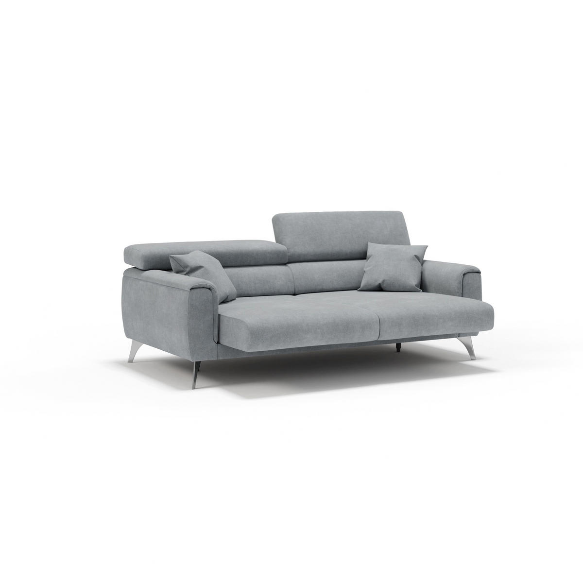 LINEARSOFA Caravaggio - Hellgrau, Textil (199/73/102cm) - Divani.store