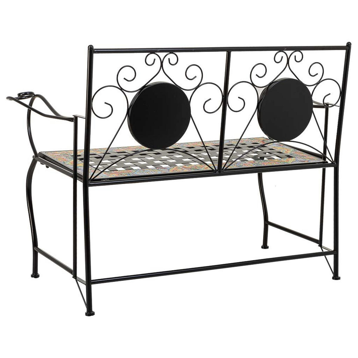 BANK, schwarz, 110x50x88cm - Schwarz, Metall (110/88/50cm) - Wanderlust