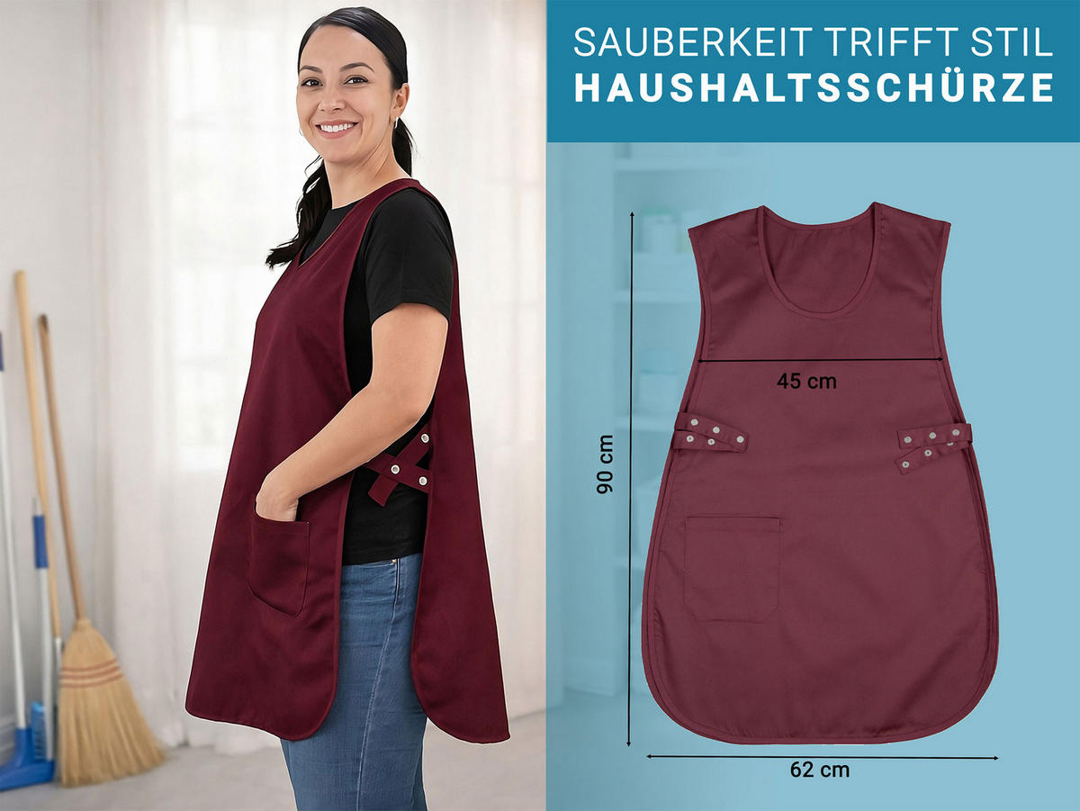 SCHÜRZE , onsize, 65% Polyester, 35% Baumwolle, Rot - Bordeaux, Textil (62/90cm) - Zollner