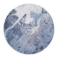 TEPIH Conductive Blue Cities Tokyo 240/240 cm - plava, tekstil/prirodni materijali (240/240cm) - Louis De Poortere