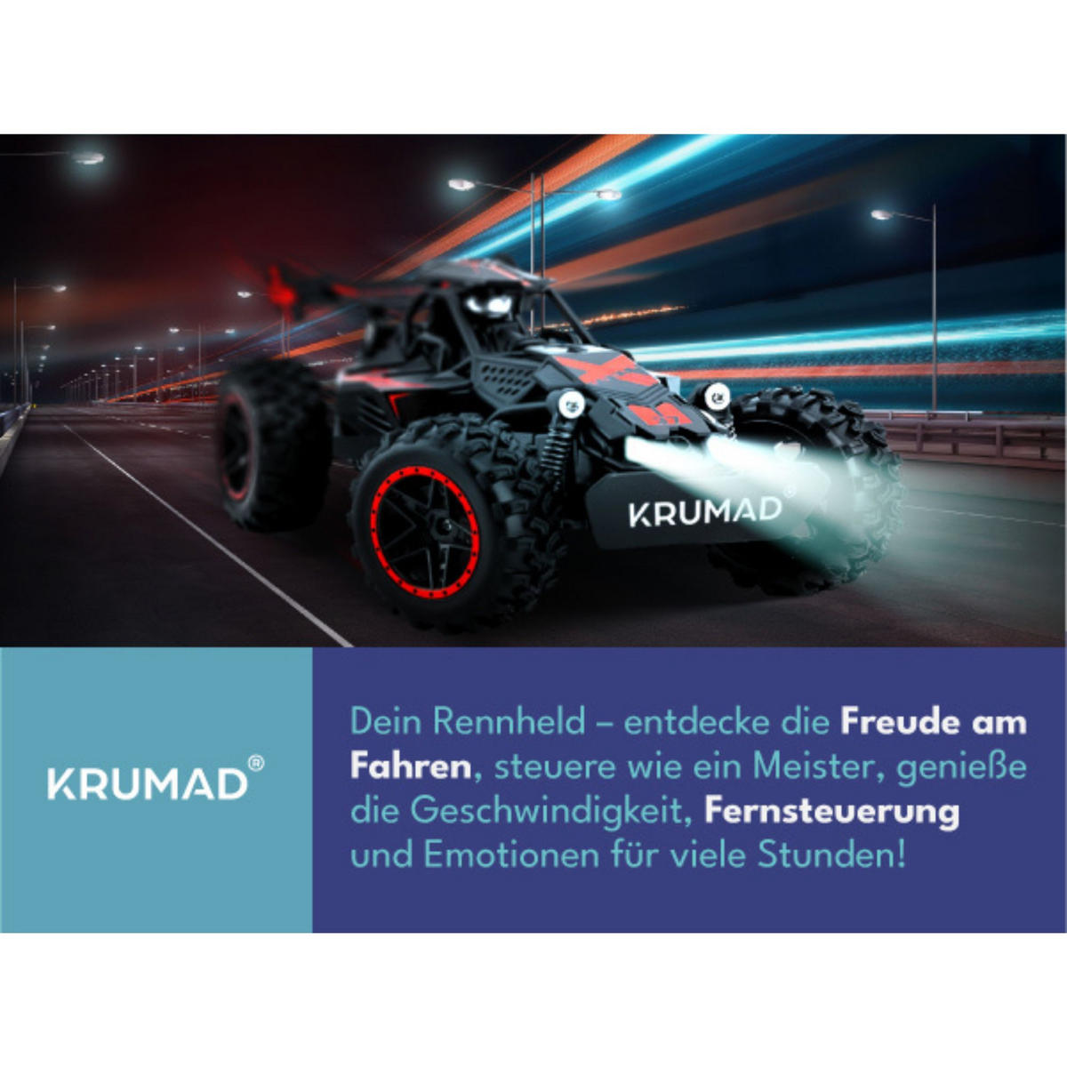 FERNGESTEUERTES AUTO RC für Kinder - Schwarz, Kunststoff (15/9/23cm) - KRUMAD
