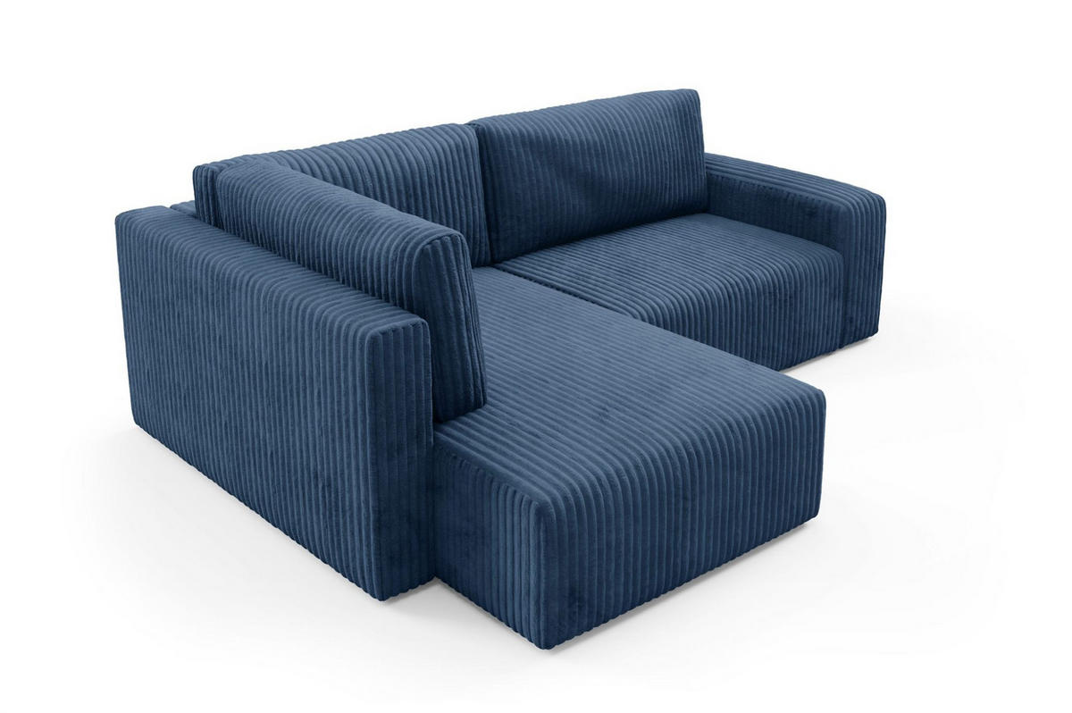 ECKSOFA Natalia Xl - Dunkelblau, Holzwerkstoff/Textil (182/245cm) - Fun Möbel