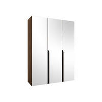 DREHTÜRENSCHRANK Mila III 150 - Nussbaumfarben/Schwarz, Holzwerkstoff/Kunststoff (150/202/52cm) - MIRJAN24