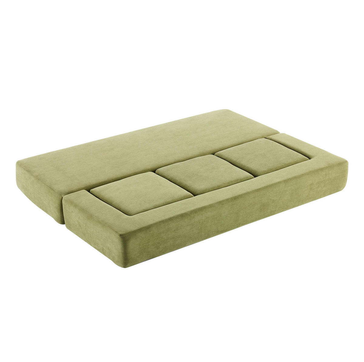 BODENSOFA Schlafsofa aus Schaumstoff mit wandelbarer Modulfunktion Grün - Grün, Kunststoff (75.5/50/201cm) - Modenvie