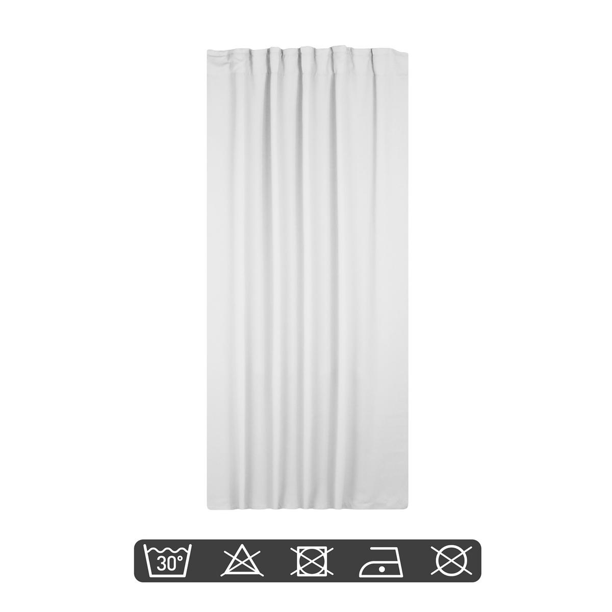 VERDUNKELUNGSVORHANG Kräuselband 140/175 cm Weiß - Weiß, Textil (140/175cm) - TiborTex