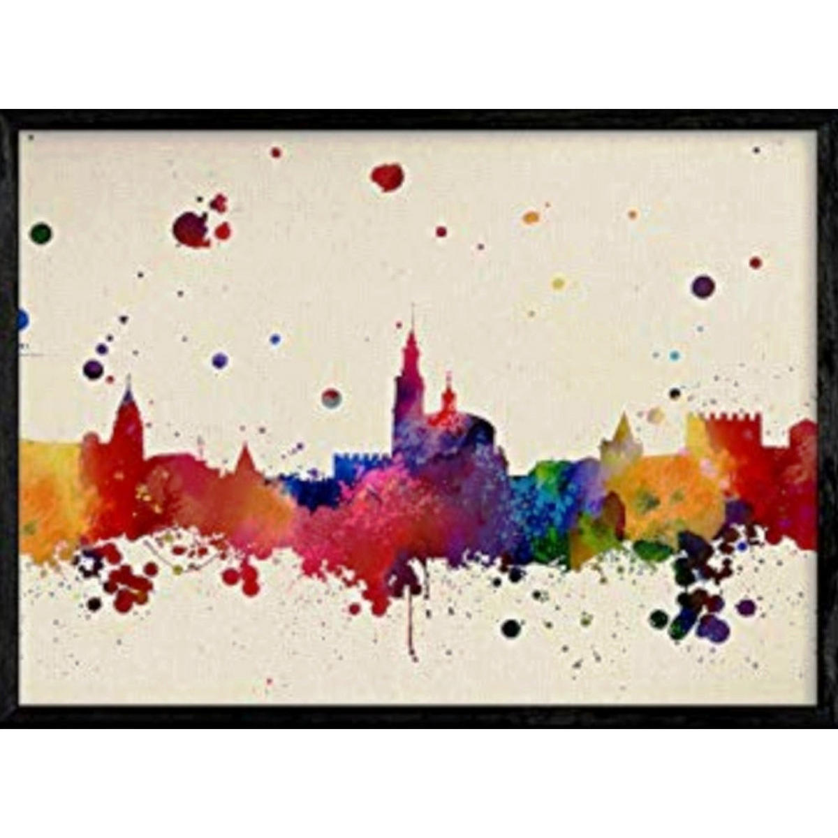 POSTER Gijon A4 Schwarzer Rahmen - Schwarz, Papier (29.7/5/21cm) - Nacnic