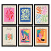 POSTER Set Mit 6 Illustrationen Von Henri Matisse A3 Schwarzer Rahmen - Schwarz, Papier (29/3cm) - Nacnic