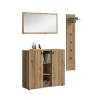GARDEROBEN-SET STATION 3-tlg. (B/H/T: ca. 157/192/37 cm) in Evoke Oak Nachbildung/Evoke Oak Nachbildung - Eichefarben, Holzwerkstoff (157/192/37cm)