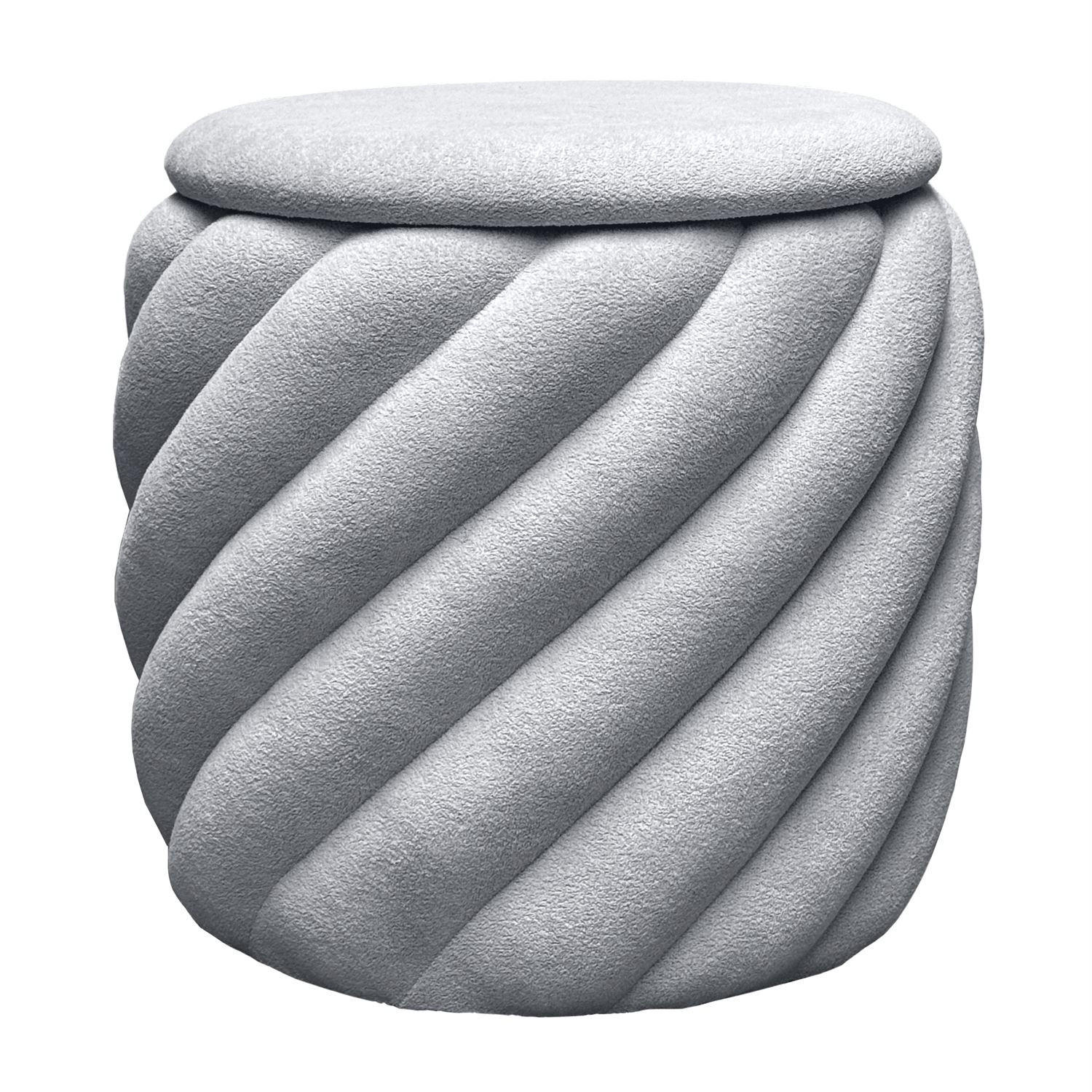 Pouf NOEL gepolstert mit Stauraum grau - Grau, Textil (42/41/42cm) - Lookway