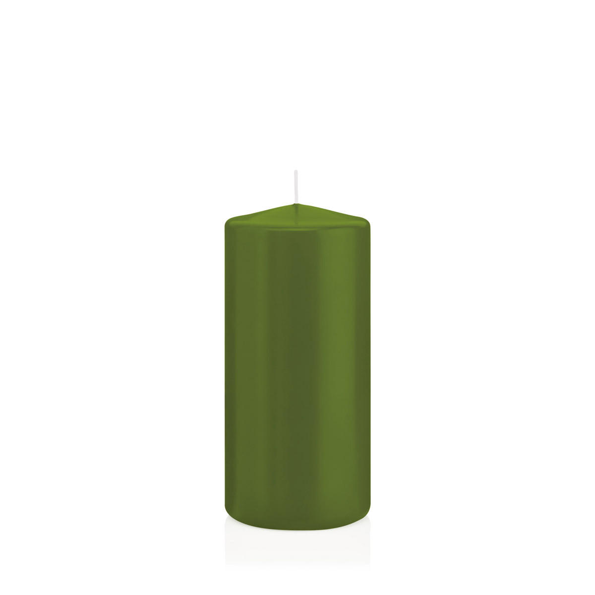 STUMPENKERZEN Olive Ø 68 x 150 mm, 12 Stück - Olivgrün, Paraffin (7/15cm) - Wiedemann Kerzen