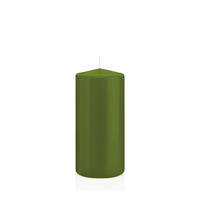 STUMPENKERZEN Olive Ø 68 x 150 mm, 12 Stück - Olivgrün, Paraffin (7/15cm) - Wiedemann Kerzen
