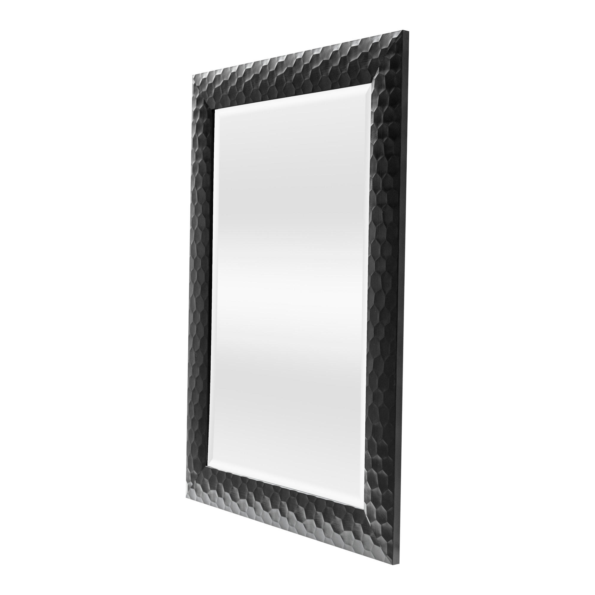 WANDSPIEGEL Ocre - Schwarz, Glas/Kunststoff (50/84/70cm) - [en.casa]