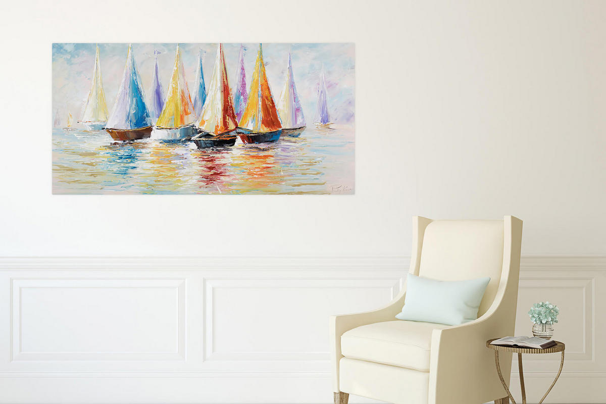 ÖLGEMÄLDE 120/60 cm - Multicolor/Weiß, Holz/Textil (1.6/60cm) - KUNSTLOFT