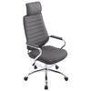 CHEFSESSEL Stoff dunkelgrau - Chromfarben/Dunkelgrau, Textil/Metall (60/117/67cm) - CLP