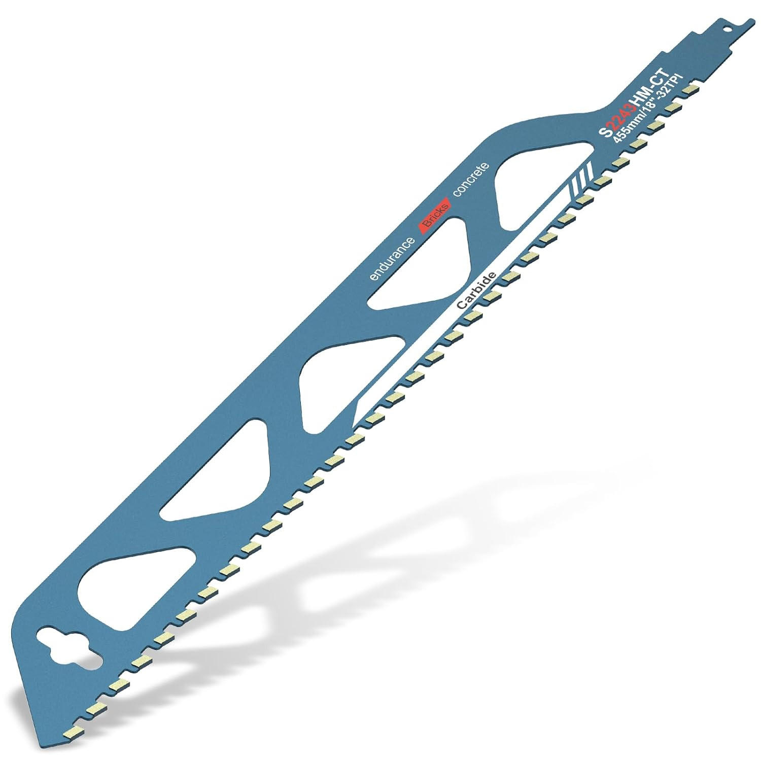 SÄGEBLATT - geeignet für Porenbeton, Ziegel, Zementplatten und Beton, 455 mm lang. - Blau, Metall (45.5/5.2/1cm) - DCA