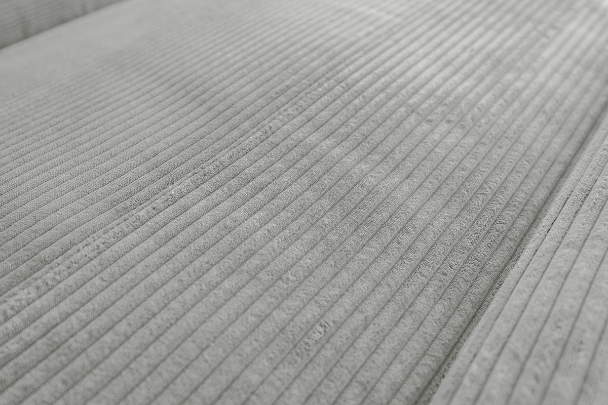 ECKSOFA LAISKA Hellgrau Cord - Hellgrau/Schwarz, Textil/Metall (282/177cm) - KAWOLA