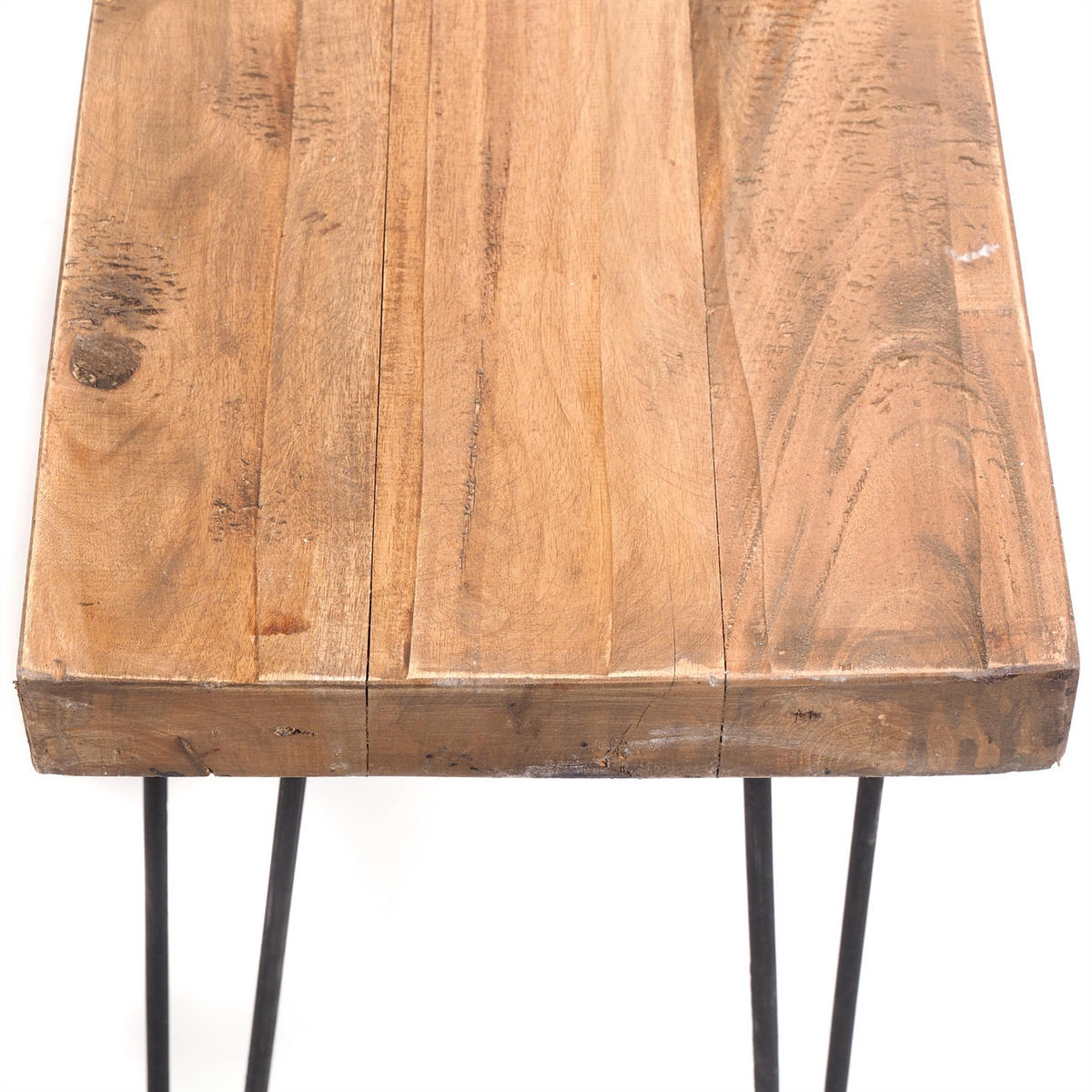 SITZBANK BOHLE Mahagoni Holz mit Metallgestell naturfarben - Naturfarben, Holz (120/50/30cm) - DESIGN DELIGHTS