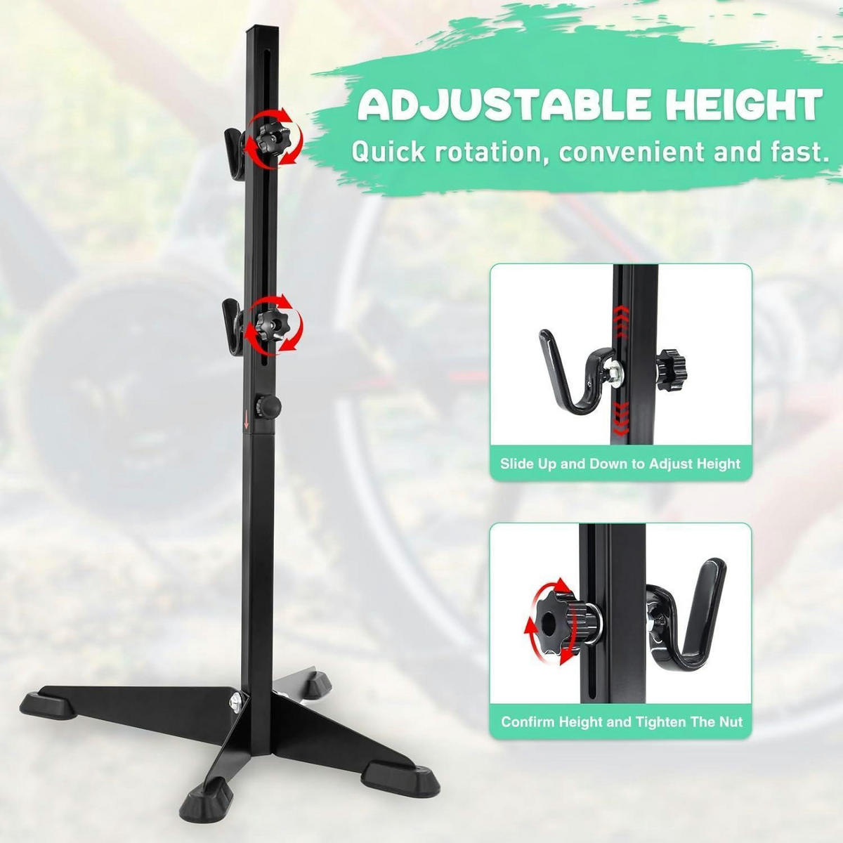 FAHRRADSTÄNDER Reparaturständer höhenverstellbar Schwarz - Schwarz, Metall (36/68.7/40cm)