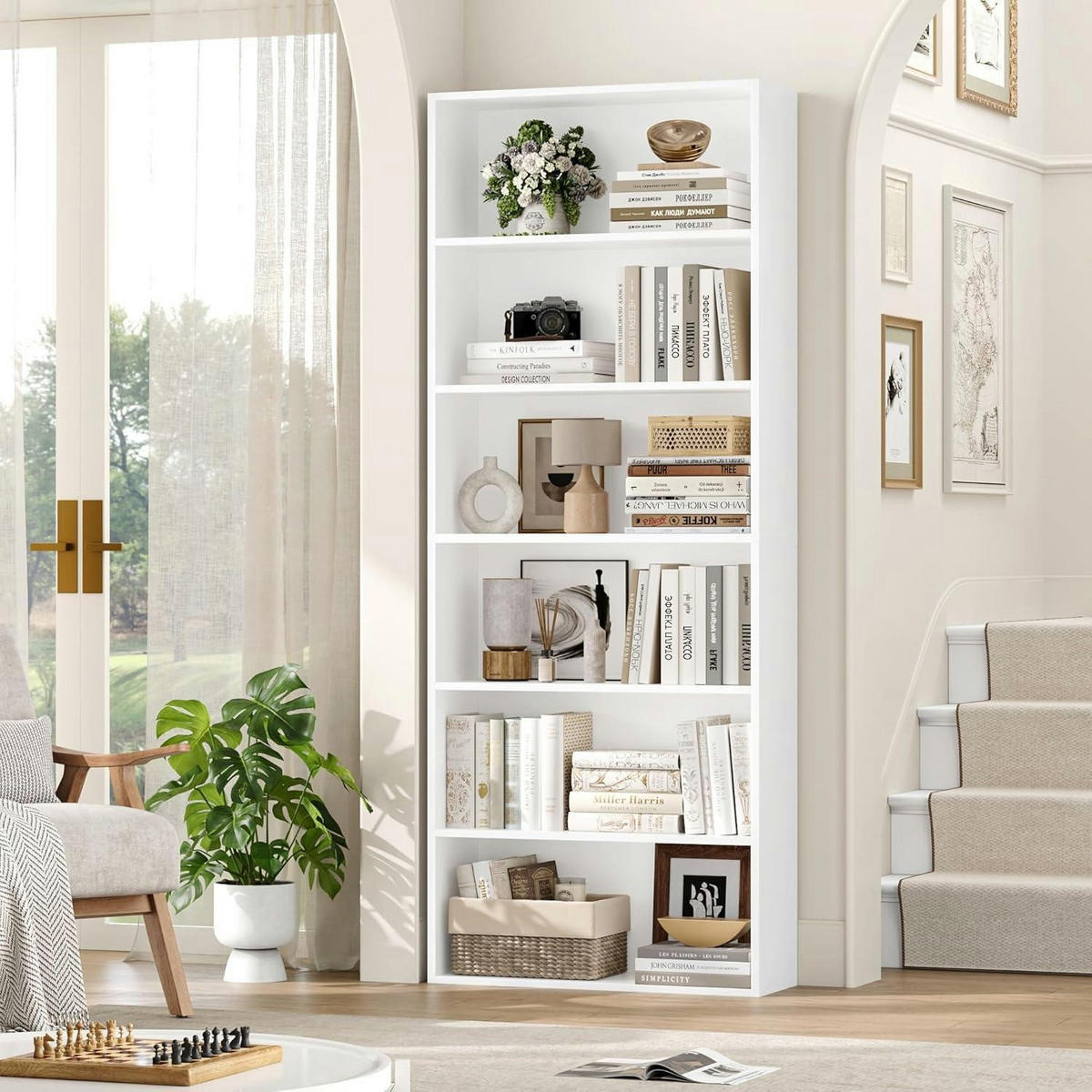BÜCHERREGAL 180 x 60 x 23,5 cm Weiß - Weiß, Holzwerkstoff (60/180/23.5cm)