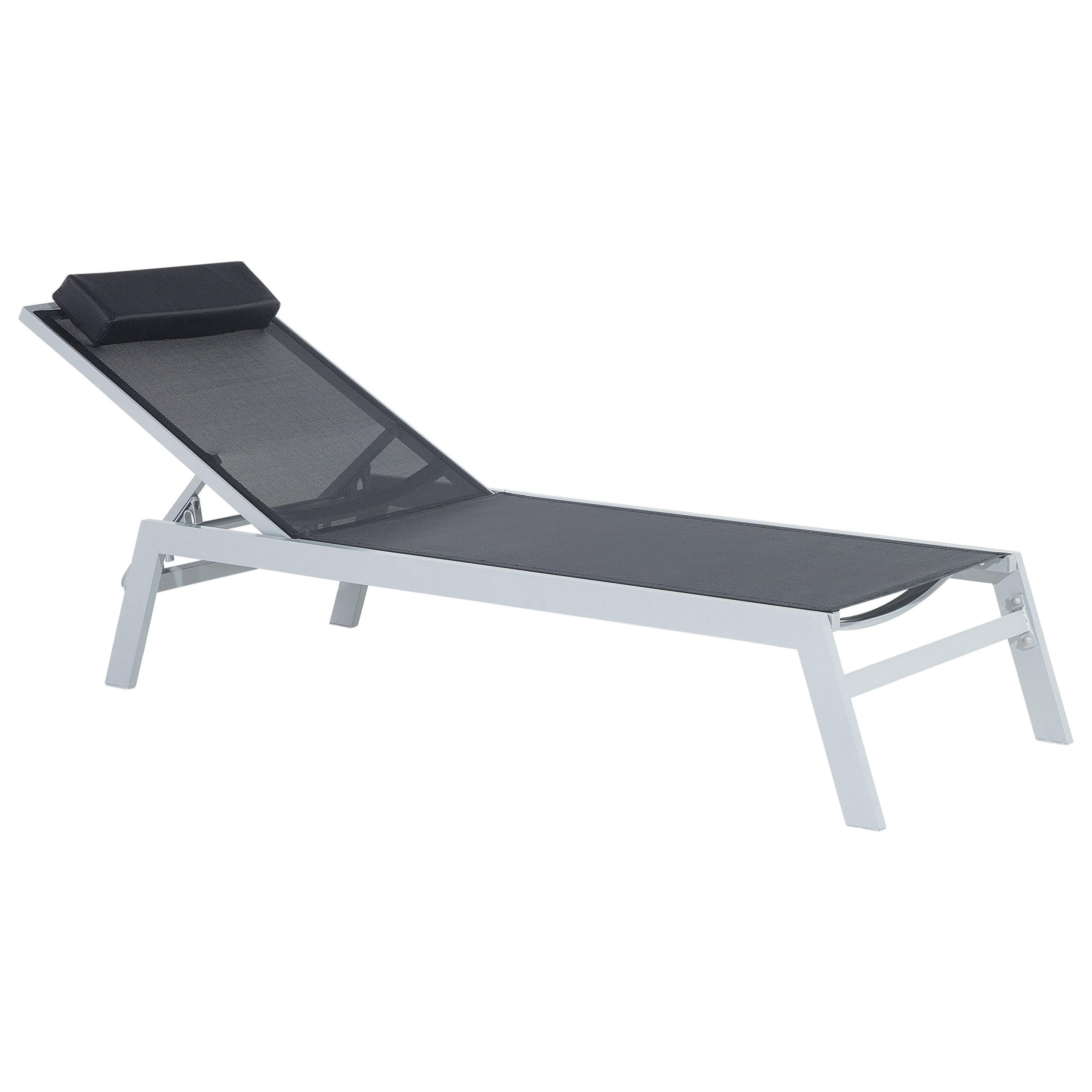GARTENLIEGE schwarz Catania - Schwarz, Metall (66/103/155cm) - Beliani