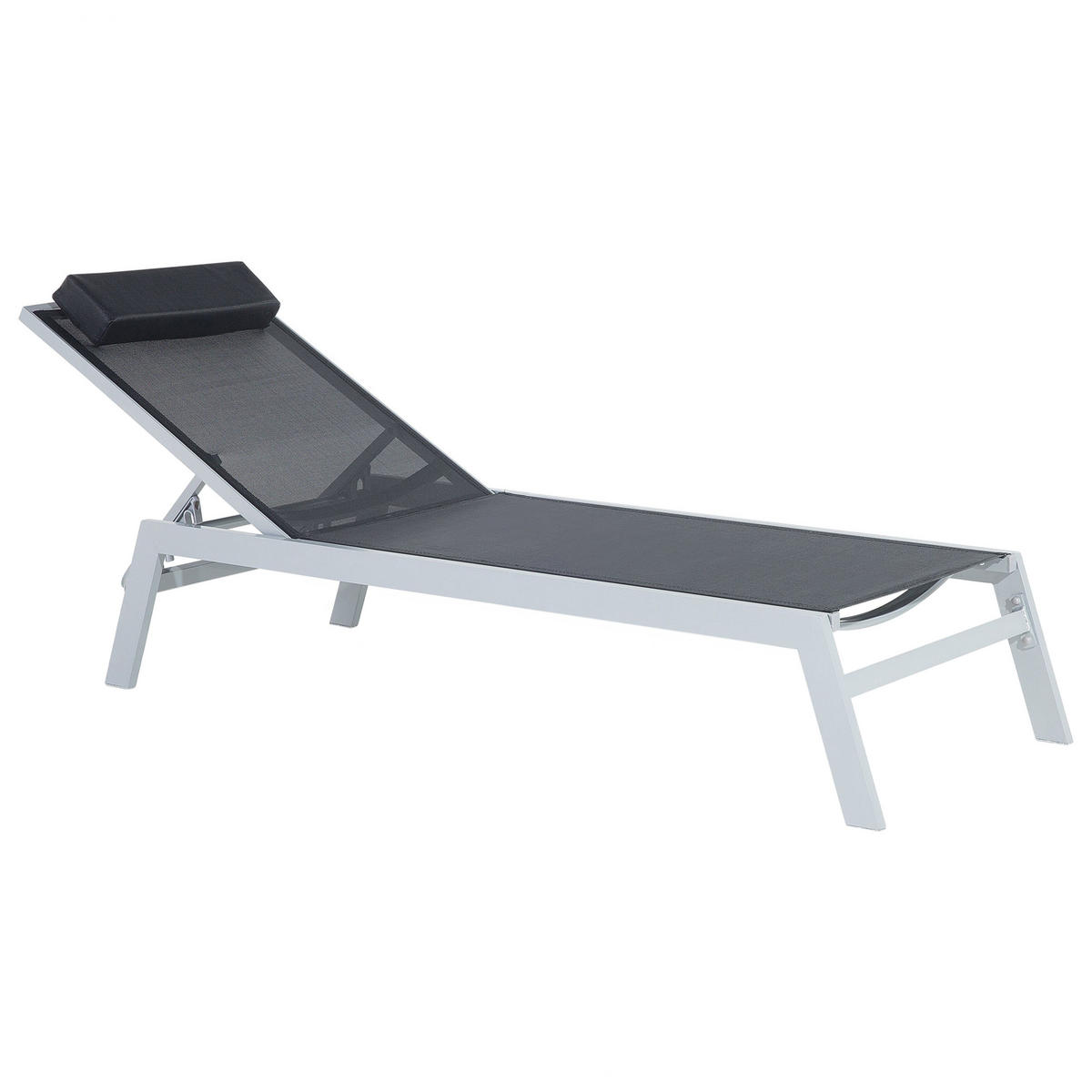 GARTENLIEGE schwarz Catania - Schwarz, Metall (66/103/155cm) - Beliani