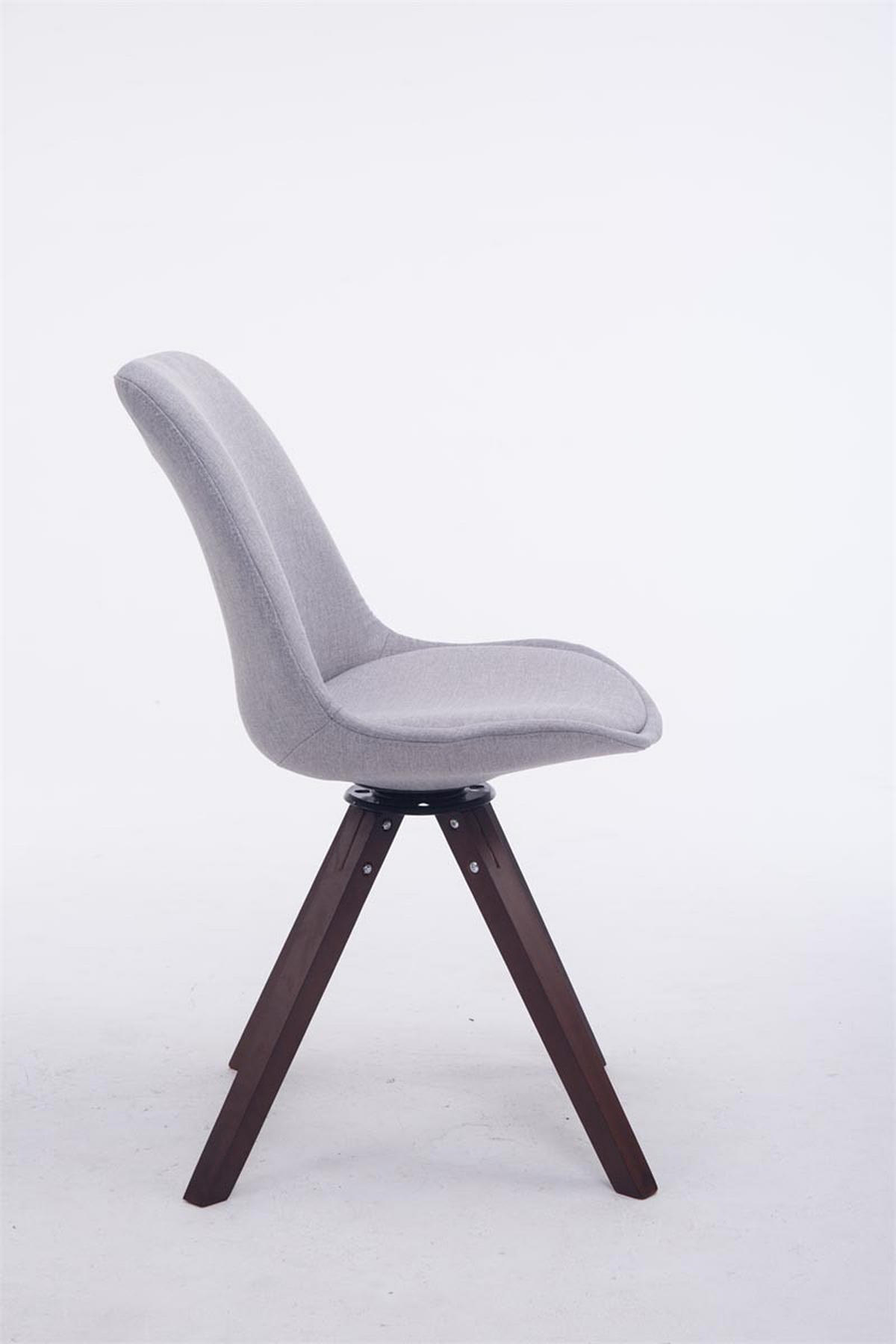 DREHSTUHL Stoff Grau - Walnussfarben/Grau, Holz/Textil (48/84/56cm) - CLP