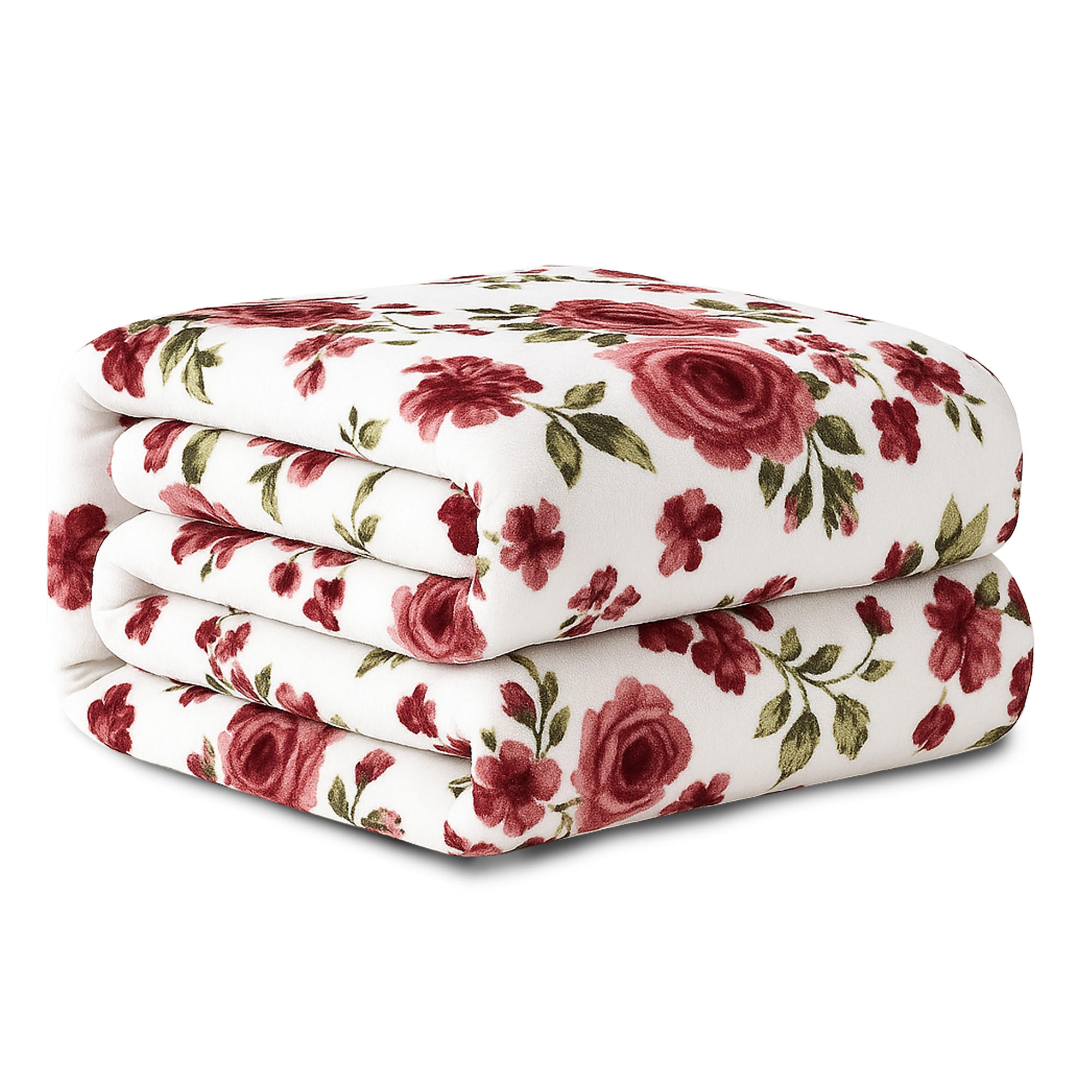 KUSCHELDECKE XXL 240x200 cm Rosen-Motiv Weiß - Weiß, Textil (200/240cm) - Bestlivings