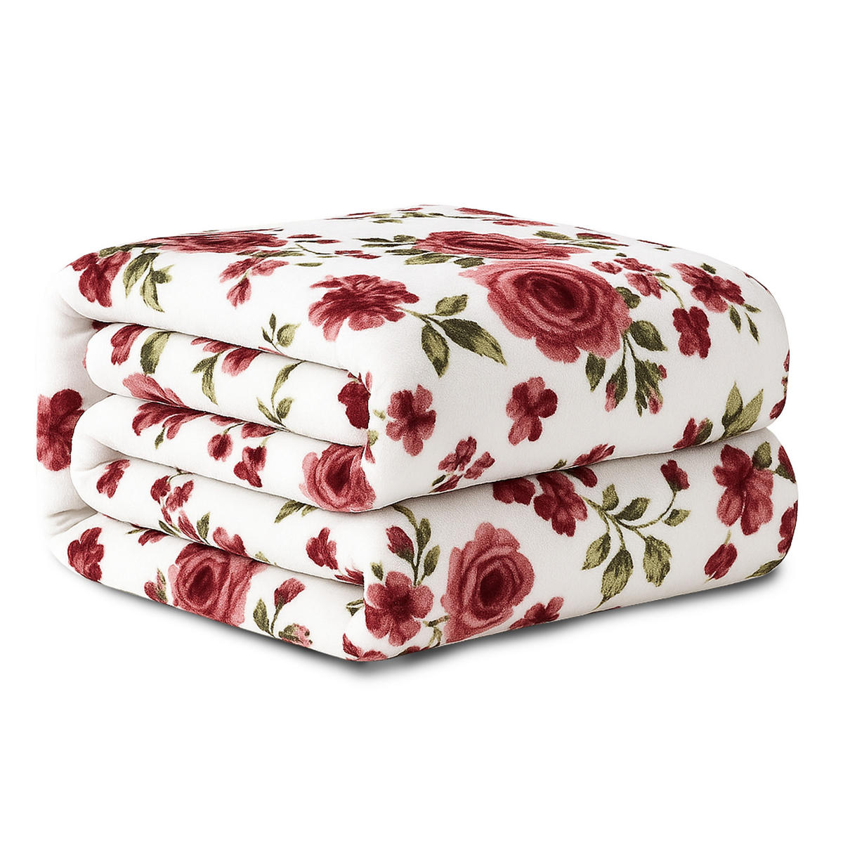 KUSCHELDECKE XXL 240x200 cm Rosen-Motiv Weiß - Weiß, Textil (200/240cm) - Bestlivings