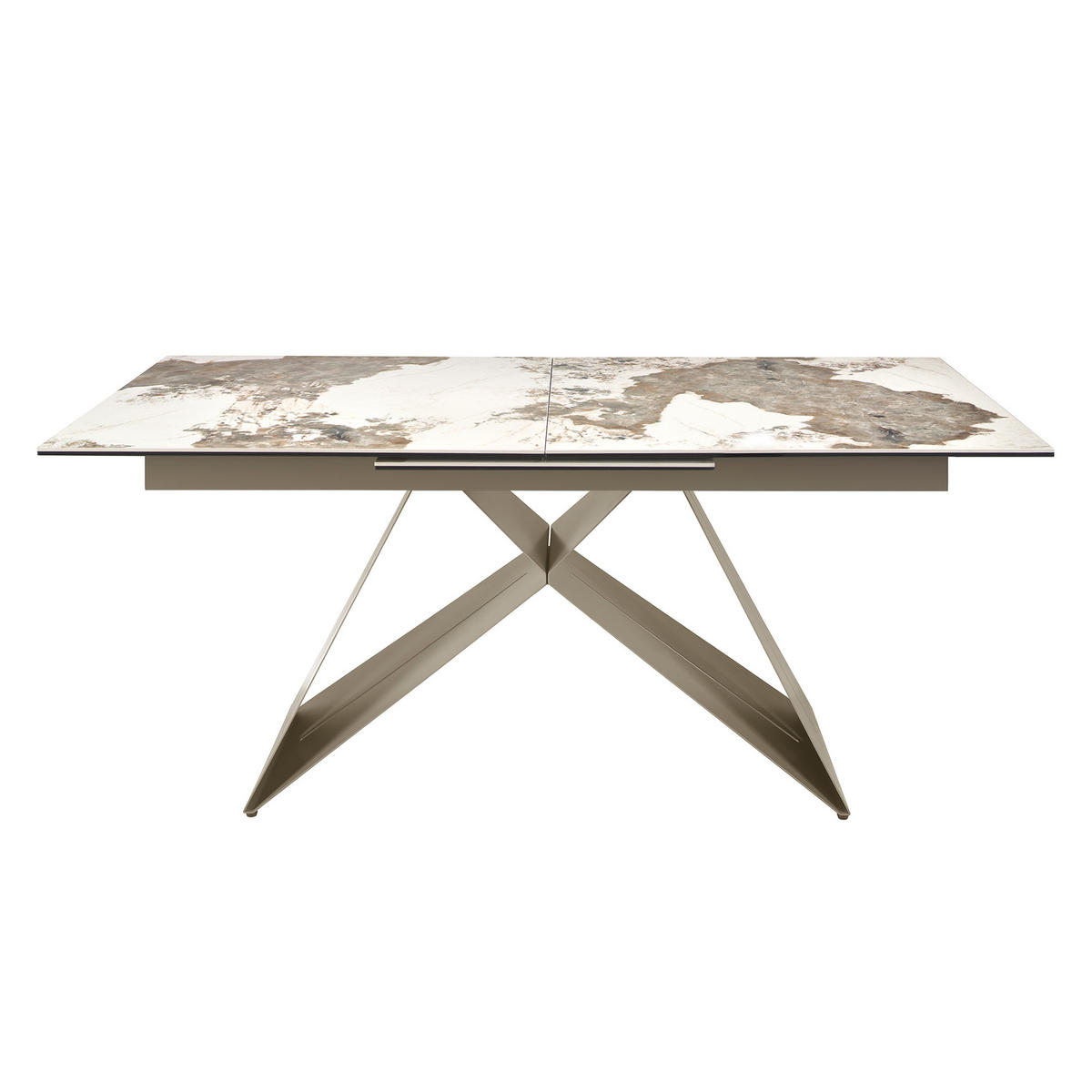 ESSTISCH Rechteckig Weiß Taupe Grau 180/90/76 cm - Goldfarben/Weiß, Stein (90/180/76cm) - ANGEL CERDA