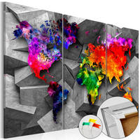 PINNWANDBILDER Bunt 60/40 cm - Multicolor/Grau, Naturmaterialen/Textil (60/40cm) - KUNSTLOFT