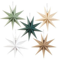 PAPIERSTERNE 5er Set 30 cm mit 9 Zacken - Multicolor, Papier (30cm)