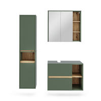 SADA KOUPELNOVÉHO NÁBYTKU Viola Zelená/umělecká - dub artisan/zelená barva, kompozitní dřevo (80/60/46cm) - Vicco