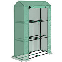 GEWÄCHSHAUS aus Stahl 100x40x150 cm in Grün mit 3 Regalen - Grün, Metall (40/150/100cm) - Modfu