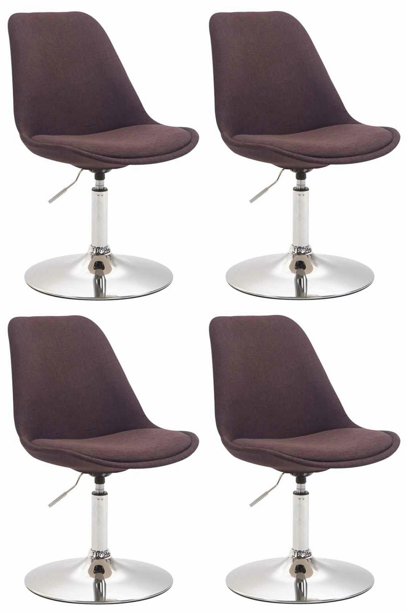 STUHL 4er Set Stoff braun - Chromfarben/Braun, Textil/Metall (48/76/57cm) - CLP