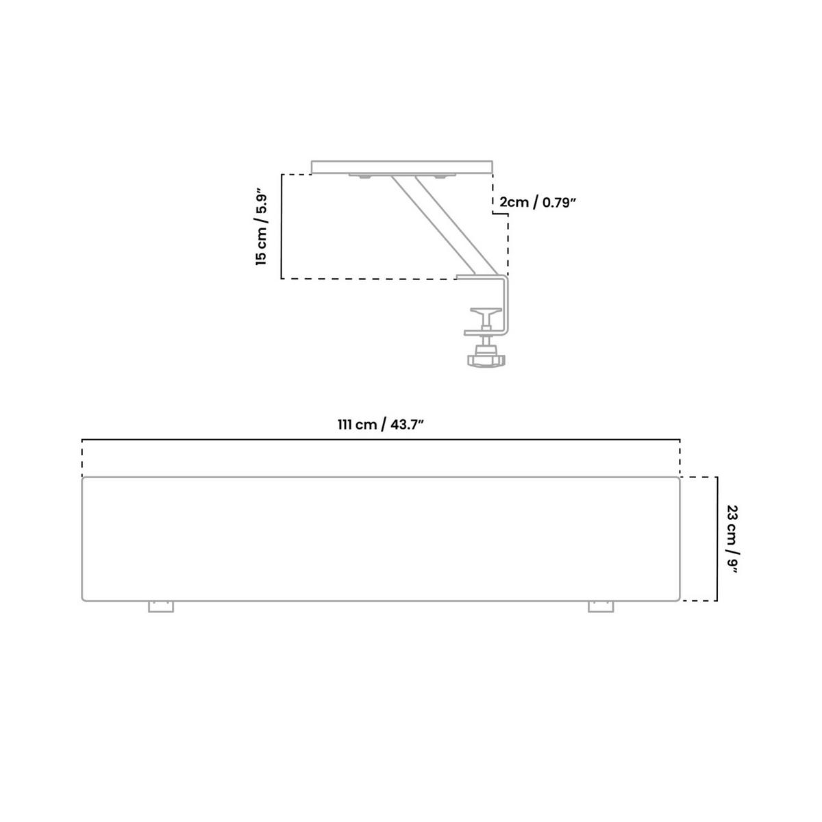 SCHREIBTISCHAUFSATZ Arena 111/23/15 cm Weiß - Weiß, Metall (23/111/15cm) - Arozzi