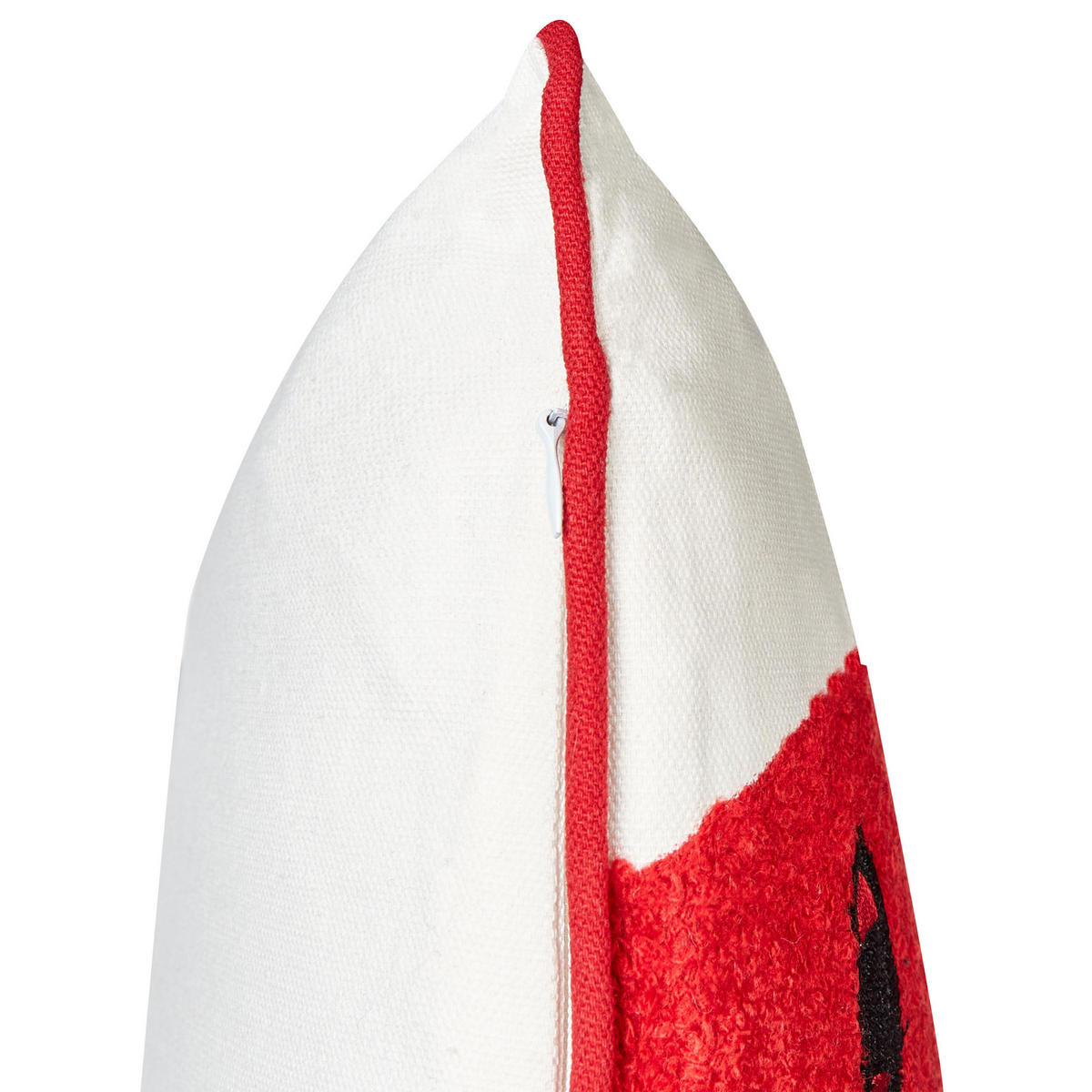 Dekokissen 2er-Set Weiß 45/45 cm Periwinkle - Pink/Rot, Naturmaterialen (45/45cm) - Beliani