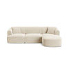 MODULARES-ECKSOFA rechts Campi aus Samt leichtes beige 4 Sitzplätze - Creme, Textil (156/256cm) - Cosmopolitan Design