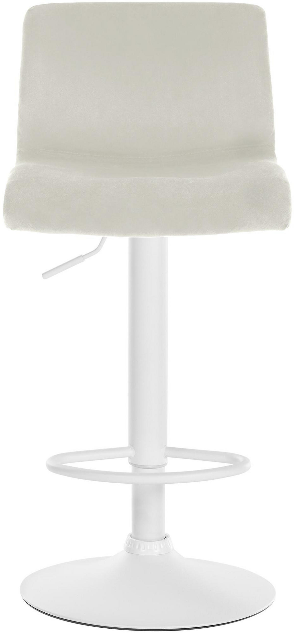 BARHOCKER Pesan Samt Creme Weiß - Creme, Textil/Metall (39/83/36cm) - DELUKE