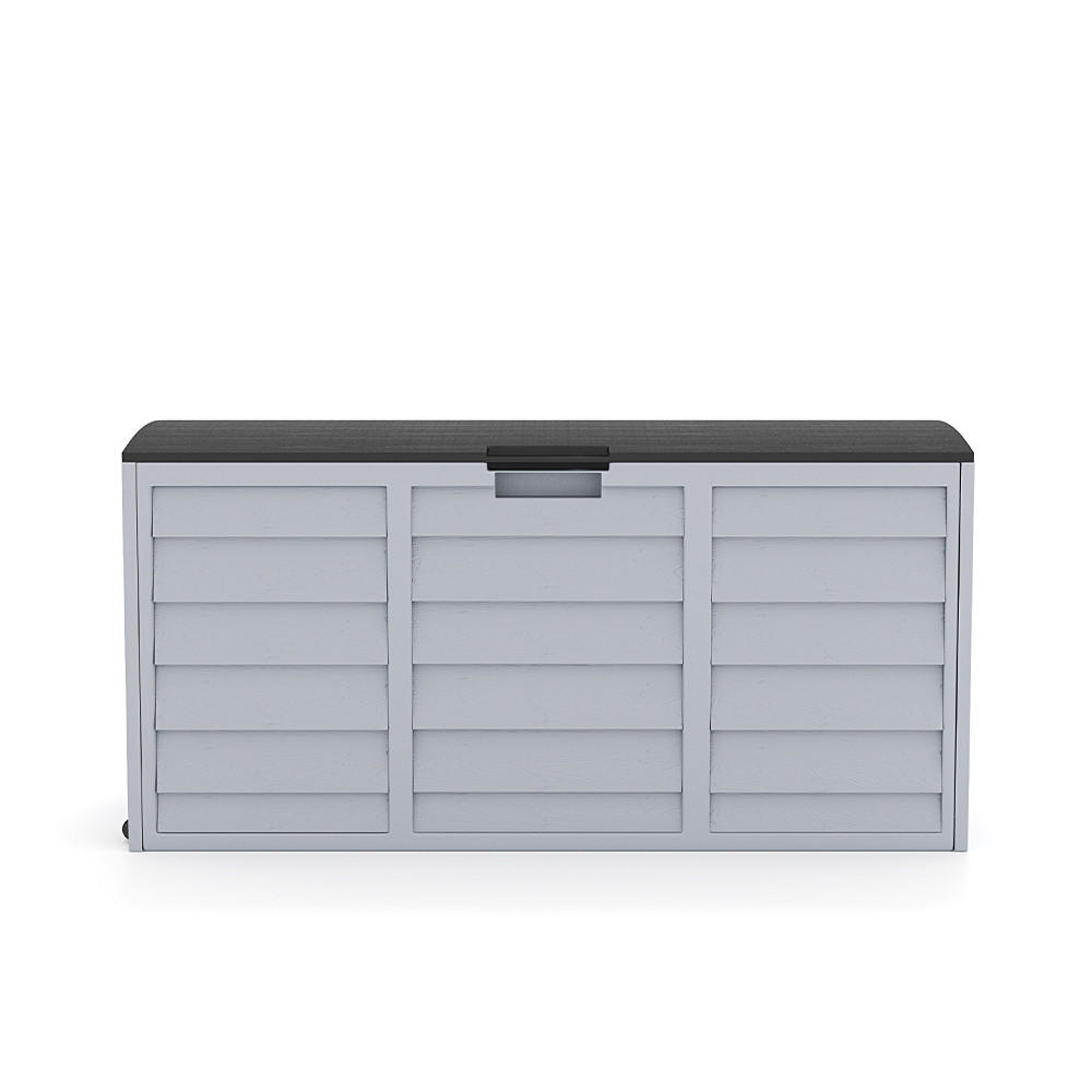 GARTENBOX 290L Abschließbar Wasserdicht Kunststoff Schwarz - Schwarz/Grau, Kunststoff (112/54/49cm) - Livingandhome