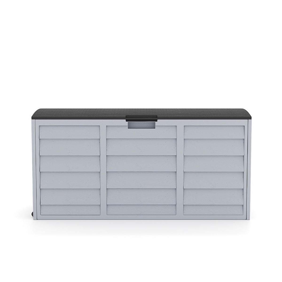GARTENBOX 290L Abschließbar Wasserdicht Kunststoff Schwarz - Schwarz/Grau, Kunststoff (112/54/49cm) - Livingandhome