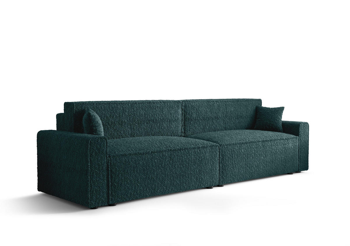 DOPPELSOFA Mira mit Schlaffunktion - Türkis/Dunkelgrün, Textil (292/90/85cm) - SIMKAM Furniture