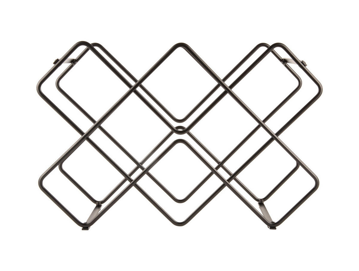 WEINREGAL aus Metall Diamonds 40,5/15,5/27,5 cm - Schwarz, Metall (15.5/27.5/40.5cm) - Present Time