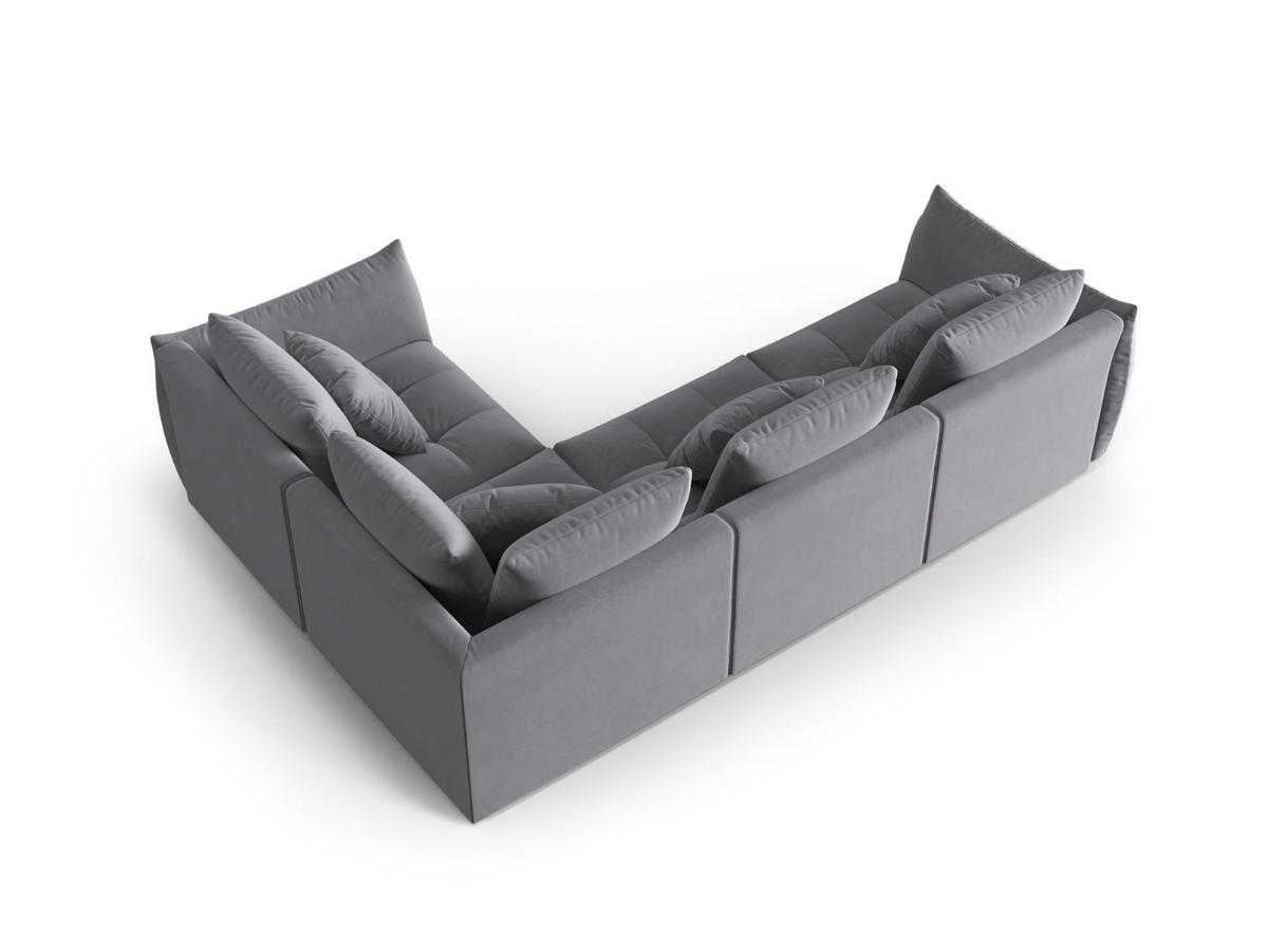 ECKSOFA modular rechts Bloom aus Samt dunkelgrau 3 Sitzplätze - Dunkelgrau, Textil (216/316cm) - Micadoni